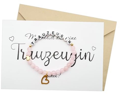 ARONRAVE Trauzeugin Brautjungfer Geschenke Brautjungfer Armband Set Armband Grußkarte und Umschlag Flaschenetikett Trauzeugin Geschenk Brautjungfer Schmuck Armband