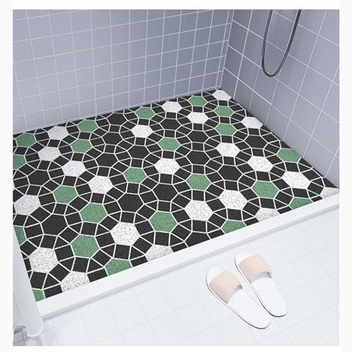 MYIESAXL Duschmatte, rutschfeste Badewannenmatte, Komfort-Badewannenmatten mit Abfluss, PVC-Luffa-Badezimmermatten, schnell trocknende Badematten (100 x 120 cm)