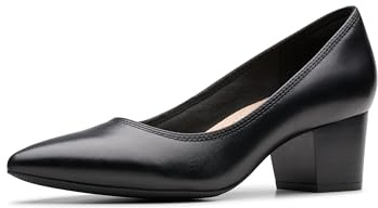 Clarks Damen-Pumps, Leder, Schwarz, 23,5 cm, Schwarzes Leder, 23.5 cm
