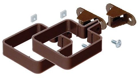 2 staffe A-RCE211B nere quadrate per grondaie, 65 mm, A-RCE2b, con piastra posteriore e dado/bullone A-RCB300b Ali asse (precedentemente Marley)