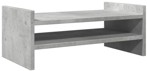 vidaXL Skärmställ betonggrå 50x27x20 cm konstruerat trä, ställ för monitor, datorställ, monitorstativ, ställ för monitorer, monitorställ, skärmstativ