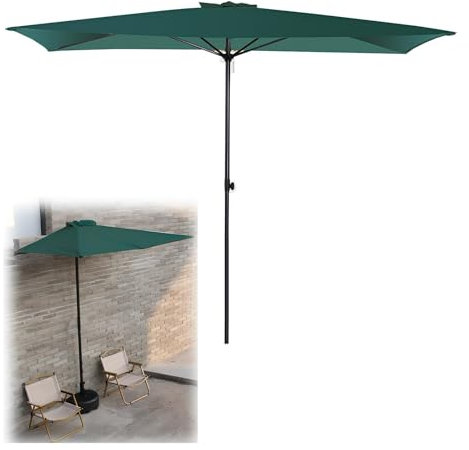 Demi-parapluie rectangulaire à montage mural - Protection UV - Avec manivelle - Hauteur réglable - Convient pour l'extérieur commercial, les jardins, les balcons, rouge