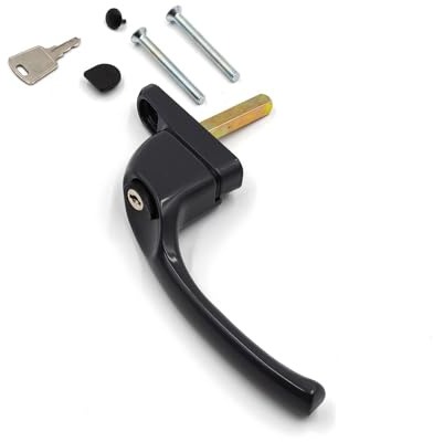 Armis Espag Cranked Lockable Window Handle - Left, Anthracite Grey, 40mm