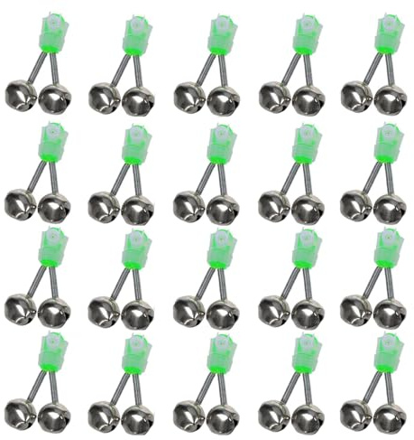 JINJUMEI 20PCS Angelglocken, Angeln Bissanzeiger, Spiralclip Fischglocken Angeln Bissanzeiger für Das Meeresfischen im Freien Angelruten Angelzubehör Metall