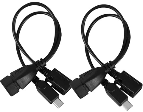 SHINEOFI Cable Adaptador Micro USB a USB Función Otg, 2 Piezas Negro, Material Pvc y Cobre, Adecuado para Conectar Dispositivos Móviles y Tablets