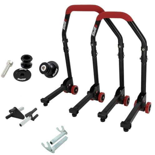 SEFIS M20 Motorradständer Set M8 Prismabuchsen Vorder- und Hinterrad Motorradheber Serviceständer Front und Heck motorrad montageständer hinten motorrad ständer (für BMW S1000RR / R/XR M1000RR / R/XR)