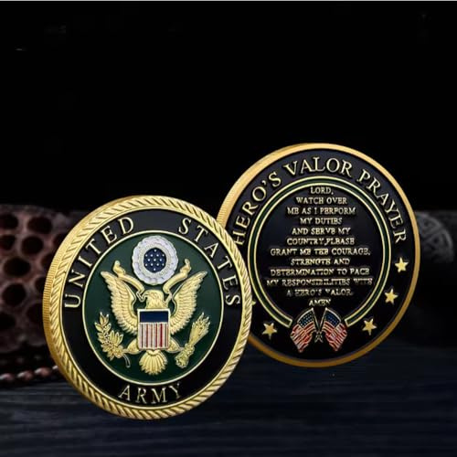 MINHBDER Monedas Conmemorativas del Ejército De Los Estados Unidos Monedas De Recuerdo Chapadas En Oro Y Plata Colección De Oraciones De Here'S Valor Regalos