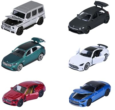 Majorette 8502100001SDN - Mercedes-AMG Premium Bil - Metall med Frihjul, Öppningsbara Delar och Fjädring, 7,5 cm, Från 3 år