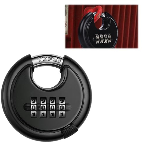 Combination Padlock with Code Heavy Duty Outdoor Padlock with 9.5mm Shackle 4 Digit Code Gym Padlocks Weatherproof Anti-Cutting Locker Padlocks for Shed Garage Storage Gate Warehouse (Black)