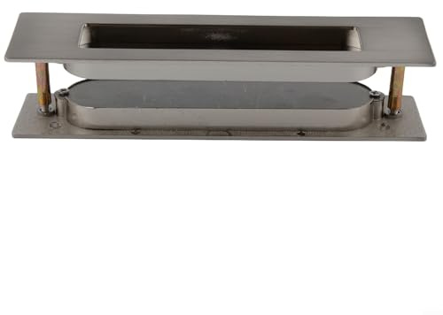 Besttoolifes Tirador de puerta deslizante empotrable para armario con tirador de borde hacia arriba para puertas de bolsillo y armarios, acero inoxidable (plateado)
