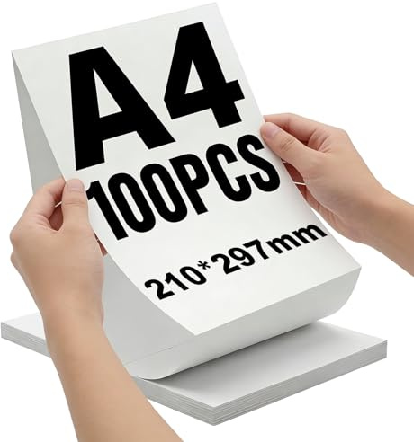 ATB-Foger 100 Sheets A4 Thermal Printer Paper Continual Feeding Thermal Paper Printing Paper Compatible with Portable Printer for Travel, Home, Photo, Invoice 210x297mm (8.27 x 11.69)