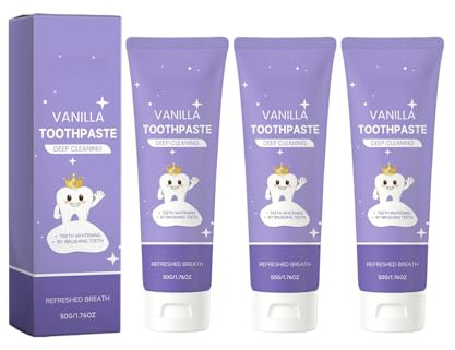 Dentifricio Detergente Alla Vaniglia - Rimozione Delicata Delle Macchie, Alito Fresco E Cura Dello Smalto, Consistenza Cremosa Liscia For L'igiene Orale Quotidiana(3PCS)