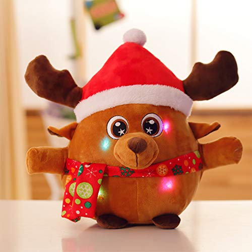 Wankd MINI Weihnachtselch - Singender LED Weihnachtselch animiert - mit Arme öffnen - Christmas Night Light - LED Decoration - Weihnachts Deko - 22CM