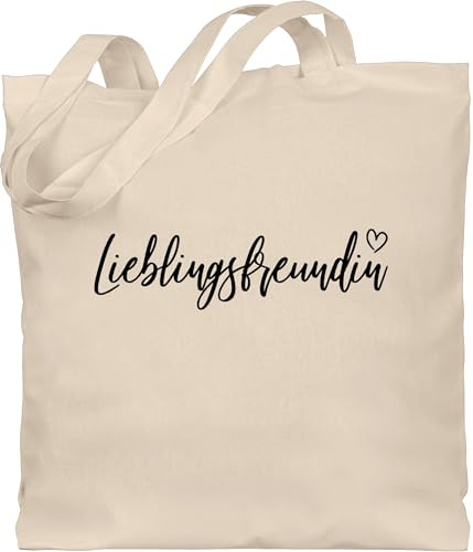 Baumwolltasche - Sprüche Statement - Lieblingsfreundin Schwarz - Unisize - Naturweiß - jutebeutel spruch freundin mit aufschrift beste beutel taschen sprüchen statements stoffbeutel sprüchen￼