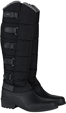 Horze Utah Women's Thermal Riding Boots, Winter Riding Boots, Lined Thermal Riding Shoes, black, 5 UK