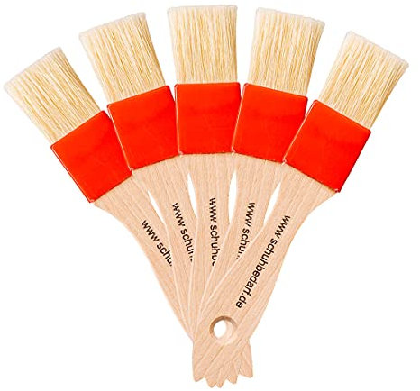 Pinsel Set Klebstoffpinsel für Sparbehälter - für Farben und flüssige Klebstoffe wie Kontaktkleber - Weißleim - Dispersionskleber - ideal für Leimboy - TS-Boy (5 Stück flach rostfrei)