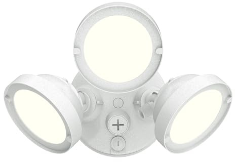 HALO TGS Outdoor Integrated LED Flood & Security Light Triple Round Head White