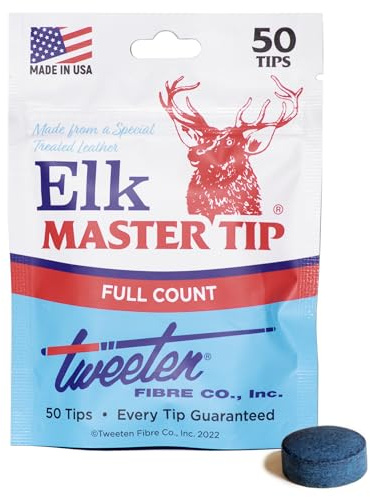 Tweeten Elk Master Billiard Pool Cue Tips - 1 Box - 50 Tips - Choose Your Size (10 mm)