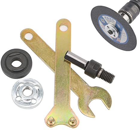 Bestgle 5 pezzi Adattatore per smerigliatrice, smerigliatrice angolare trapano elettrico manuale gambo rotondo da 6 mm + stelo triangolare da 10 mm per tagliare ruote disco