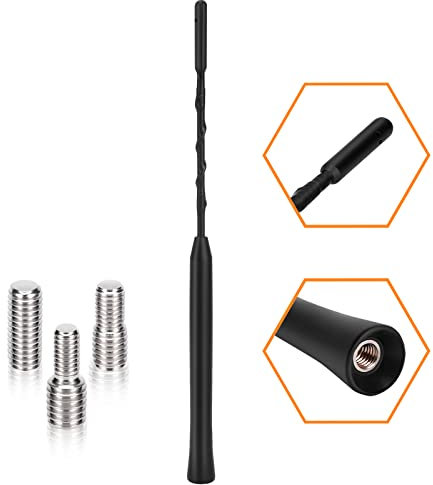 PAIRIER Universal Roof DAB Car Radio Antenna 23cm with M4/M5/M6 Thread and Strong FM/DAB Reception