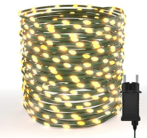 Uping Lichterkette außen 35M 300 LED Lichterkette Weihnachtsbaum Warmweiß 8 Modi Mit Timer Wasserdicht Weihnachtsbeleuchtung Außen Innen Weihnachtsdeko Tannenbaum Garten Balkon