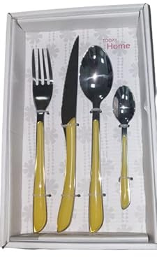 Today Home, Set di posate 24 pezzi, in acciaio inox - lucidato, Colore Giallo