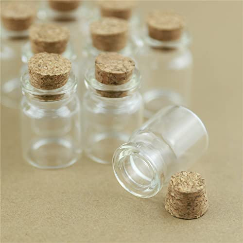STORKY 50 pz/Lotto 5 ml 22 * 30mm Piccole Bottiglie di Vetro di Stoccaggio con Tappo di Sughero Artigianato Mini VASI Decorativi Bottiglie di Vetro Regalo di Nozze