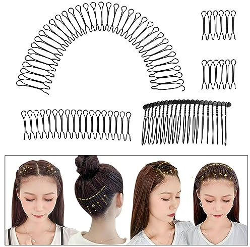 1/5 Stück U-förmige Haar-Finishing-Fixierer, Pins, Pony-Halter, Unsichtbarer Bang-Fransen-Haarkamm, Haarkamm, Dehnbare Unsichtbare Haarspangen Styling-Werkzeug Für Frauen Und Mädchen