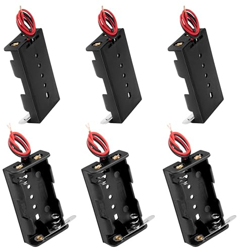 QIMEI-SHOP Batteriehalter für AA Kunststoff Batterie Halterung 1.5V mit Anschlusskabel und Schalter 2 Slots 2 Stücke