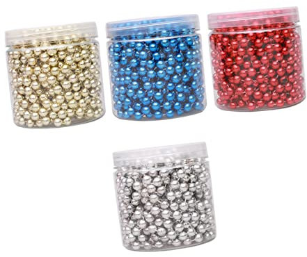 MAGICLULU 4 Stück Weihnachtskugelkette Kunststoff Farbige Kugelanhänger Dekorativer Baumschmuck 8m Länge Weihnachtsbaum Deko Für Fest Und Party
