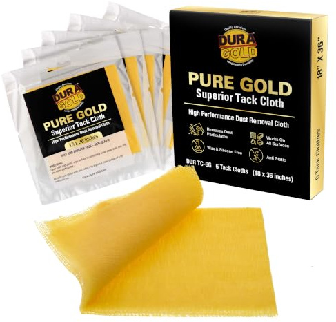 Dura-Gold - Pure Gold Superior Tack Cloth (Pack of 6), Woodworking, Automotive Paint, Tack Cloth Autobody Painting, Painters Cloths, Dust Rags, Stain Rags, Wood Staining Pads, Tac Cloths, Tacky Towel