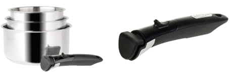 Sitram 713511 SITRAM-713511-Lot 3 casseroles 16+18+20cm Sitramovible Arpège en INOX & 712773 SITRAMOVIBLE - Poignée amovible pour poêle, casserole, wok, sauteuse des gammes Sitramovible