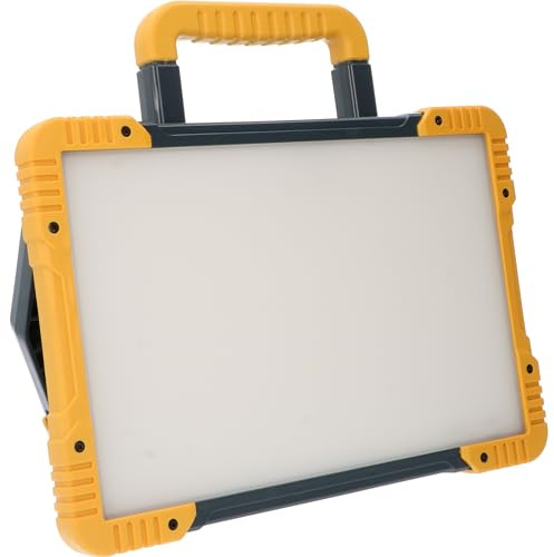 Proventa LED-Baustrahler mit zwei Steckdosen 40W kaltweiß IK08 5m Zuleitung IP54