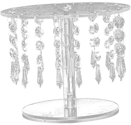 FLCPJGV Alzata per Torta, Biscotti, Pasticceria, Frutta, Pendenti in Cristallo per La Tavola da Dessert, per Feste, Eventi di Capodanno, 20 cm x 15 cm