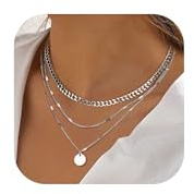 LOLIAS 3 Stück Halskette Damen Silber Kette Wasserfester Schmuck