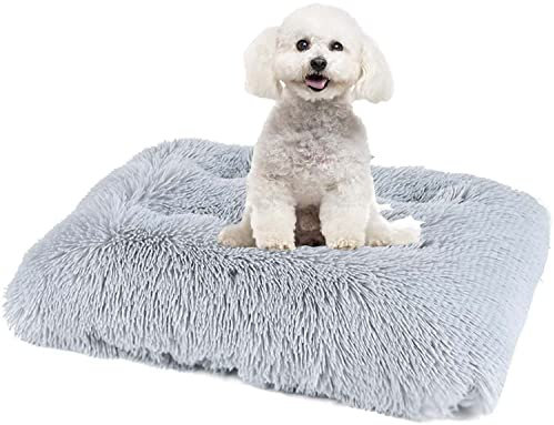 L-Fell-Hunde-/Katzen-Haustierbett, waschbar, Kissen, weich, warm, Plüsch, flauschig, Hundekäfig-Matratze, rutschfest, Angstkissen, S/M/L/XL/XXL, gemütlich, waschbar, Haustierbett für Katzen und Hunde