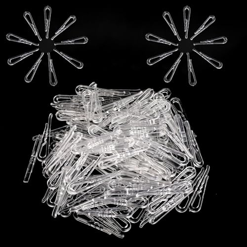 CALLYSONIC 300 mini mollette da bucato in plastica, piccole mollette trasparenti a forma di U, clip in tessuto, clip con denti per cravatte, calze e camicie