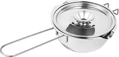 PRETYZOOM Olla para Derretir Chocolate Recipiente para Derretir Mantequilla Tapa de Cacerola de Acero Inoxidable Mango Multiusos para Uso Comercial Doméstico