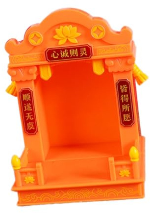 Folpus Escultura de Altar de Santuario, Estatua de Buda, Soporte, decoración China, Mini Santuario de Altar de Buda Budista para centros de Mesa de Oficina