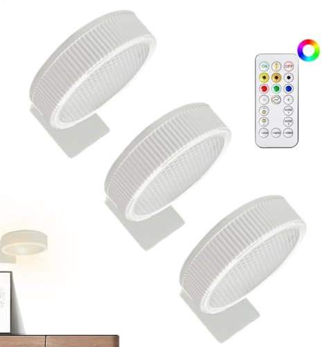 Bilderleuchte Batteriebetrieben, 3x Kabellose Magnetische Kunstlicht mit Fernbedienung, 24 Dimmbar und Timer, Wandmontierte Mallampe, Leselampe, Spotlights, Portrait für Kunstrahmen Artworkin