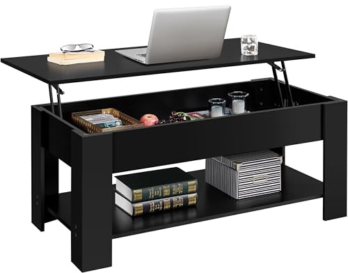 Yaheetech Mesa Centro Elevable con Estante Mesa Café