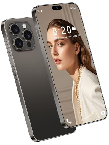 Smartphone sbloccati i16 Pro Max 5G, telefono cellulare di grande capacità da 16 GB 1 TB, schermo intero HD da 7,3 pollici, fotocamera da 72 MP e 108 MP, sblocco con impronta digitale,Black-1TB