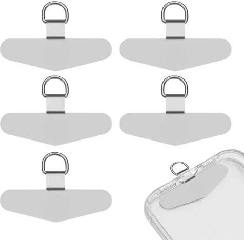 Honoflux 5 Pcs Phone Tether Tab, Metal Phone Lanyard Patch, Stainless Steel Mobile Phone-Lanyard Pad, Universal Phone-Strap Connector for Smartphones