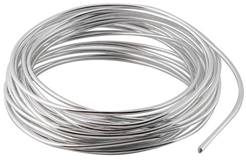 Fafeims Aluminiumtråd, 2 Mm Oxidation 5 Meter Färgglad Hantverkstråd för Smycketillverkning DIY-hantverk Cykelmodellstöd (Silver Vit)