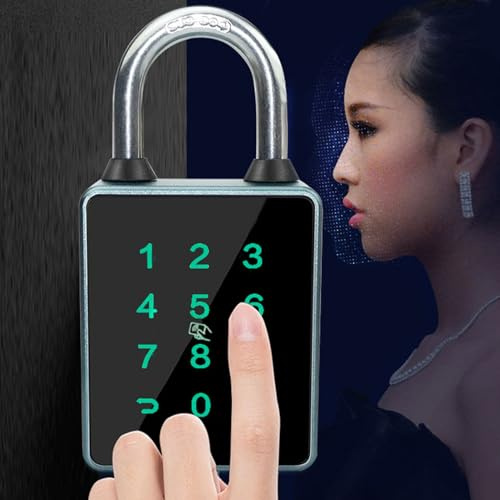 Asixxsix Cadenas Intelligent avec 2 Clés, Serrure électronique Numérique Robuste, 5 Méthodes de Déverrouillage, Cadenas à Combinaison D'empreintes Digitales étanche IP65