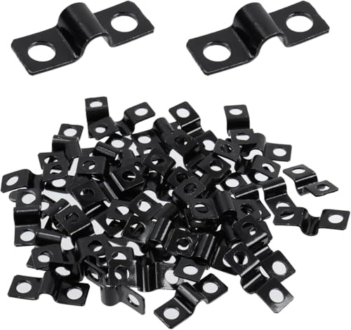 PacuM 60 Pièces Colliers de Serrage en U 6mm Colliers de Serrage en U | 2 Trous Collier de Tuyau en U Fixation Murale et Attache Grillage Rigide pour Clôture en Treillis à Tige Tubes Fils