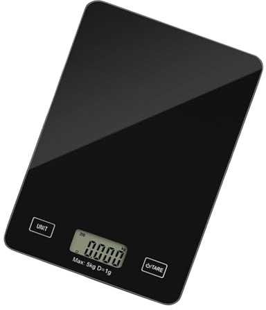 Báscula de Cocina - Utensilio de Medición para Cocina - Báscula de Alimentos con Pantalla LCD y Graduación de 1g,para cocinar, preparar comidas y hacer recetas