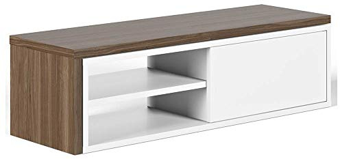 TEMAHOME, Move TV Tisch, 110x35x31 cm, Nussbaum Furnier/weiß