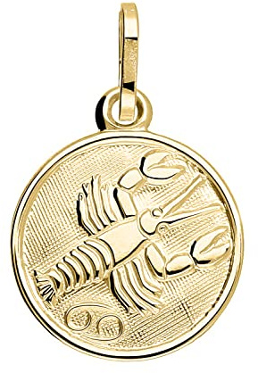 MyGold MOD-06017, Ciondolo segno zodiacale (senza catena), in oro giallo 333 (8 carati), piccolo, diametro 12 mm, rotondo e Oro giallo, colore: Cancro, cod. A-06017-G303-Kre