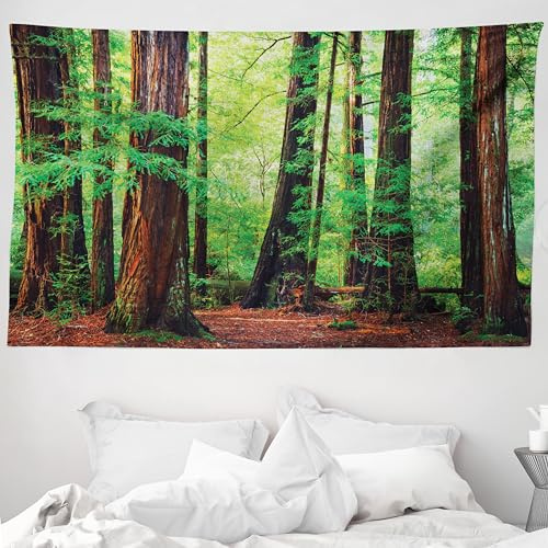 ABAKUHAUS Foresta Arazzo, Sequoia della foresta tropicale, Tessuto parete appeso decorazione per camera da letto, soggiorno, dormitorio, 230 x 140 cm, Sequoia Verde